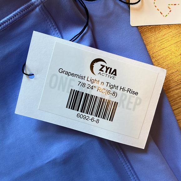 ZYIA NWT Women’s Grapemist Light n Tight Hi-Rise Leggings, Size 6/8 - Picture 2 of 8